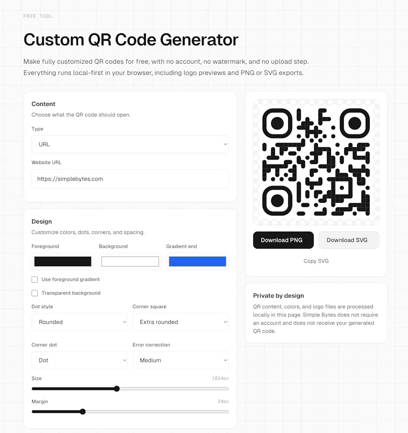 Free and Local QR Code Generator screenshot 1