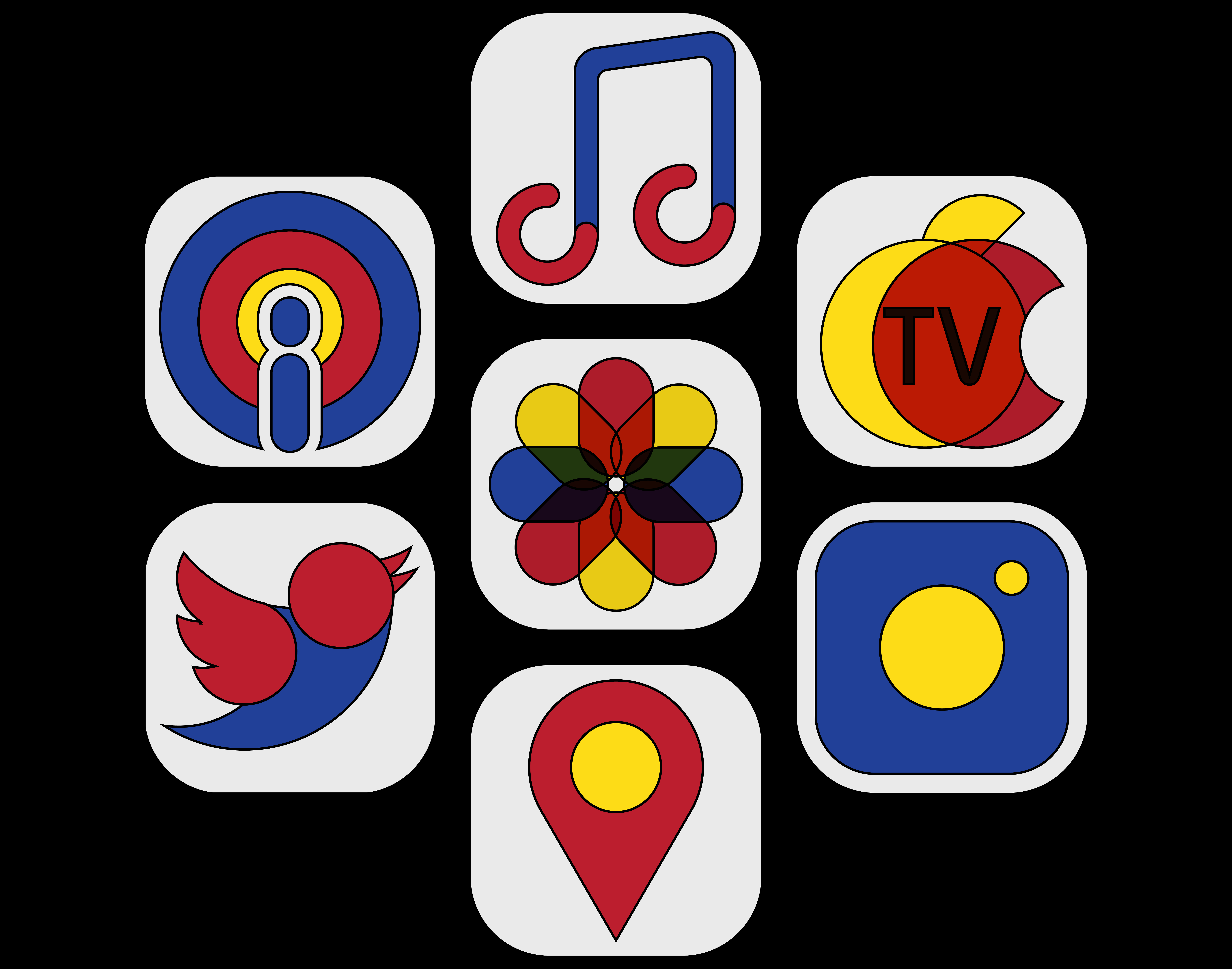 Icônes et fonds d'écran Bauhaus IOS