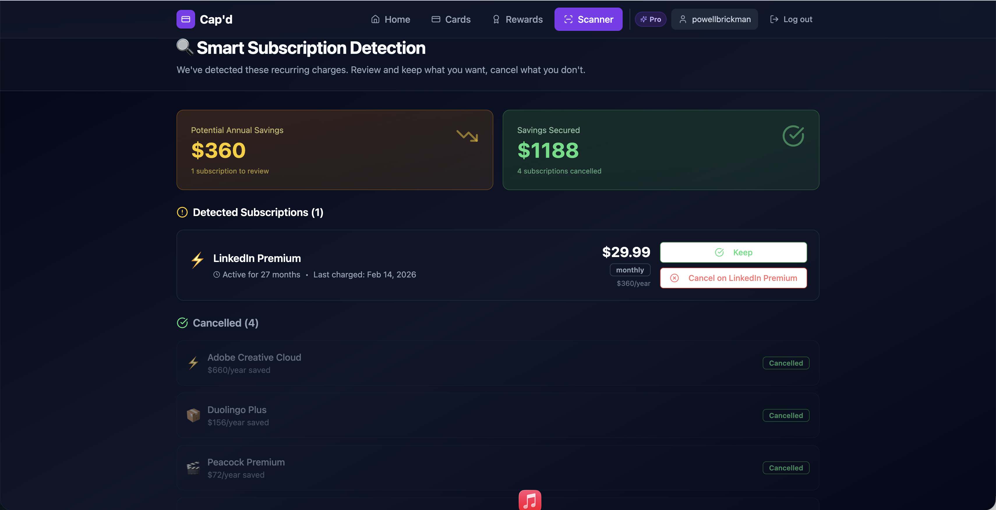 Cap'd - Screenshot 3 showing product features and functionality