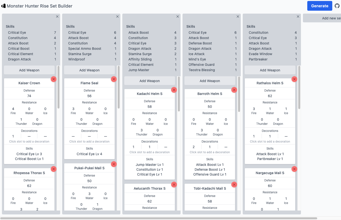 Monster Hunter Rise Set Builder gallery image