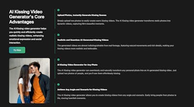 Free AI Kissing Video Generator gallery image