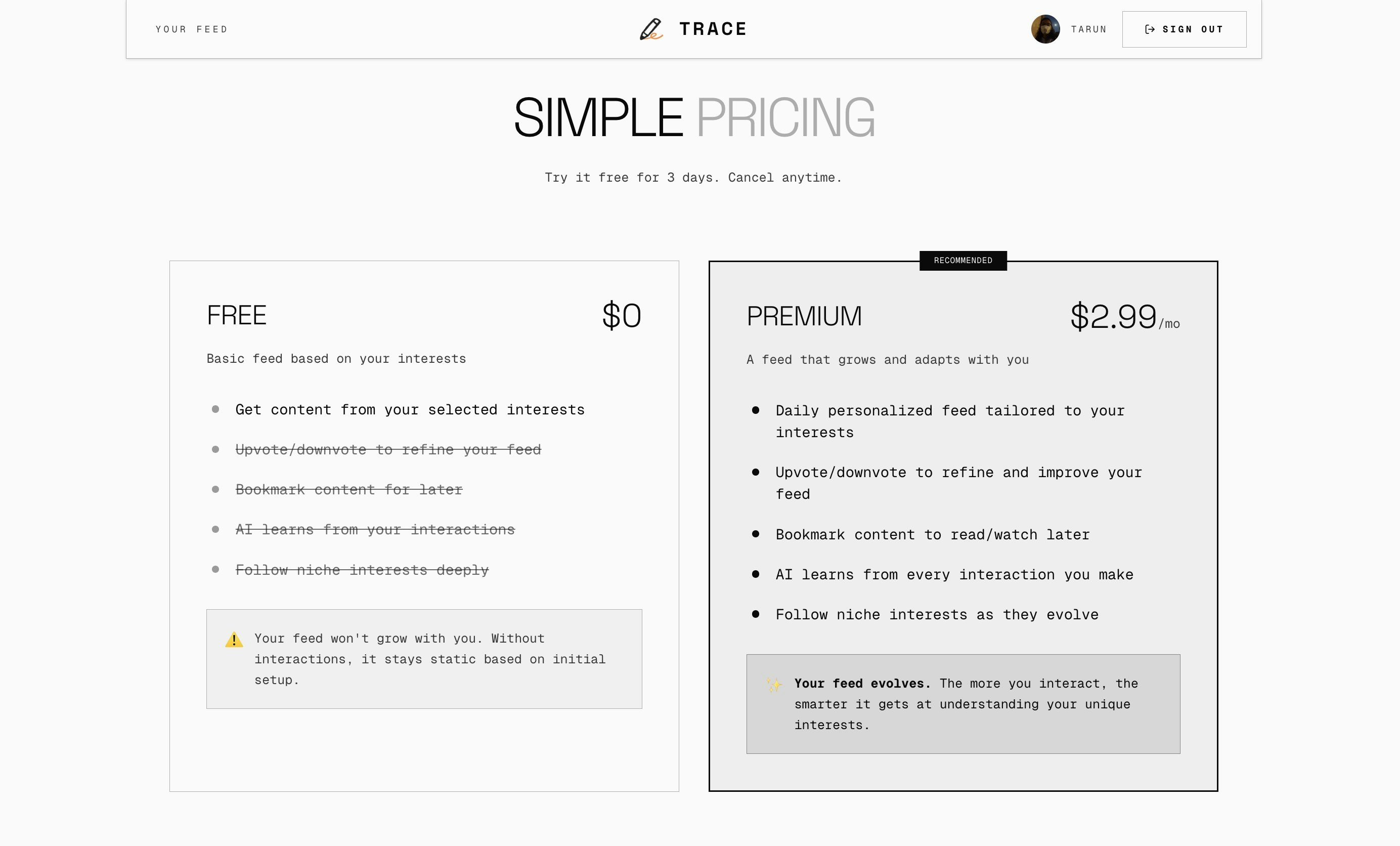 Trace - Screenshot 4 showing product features and functionality