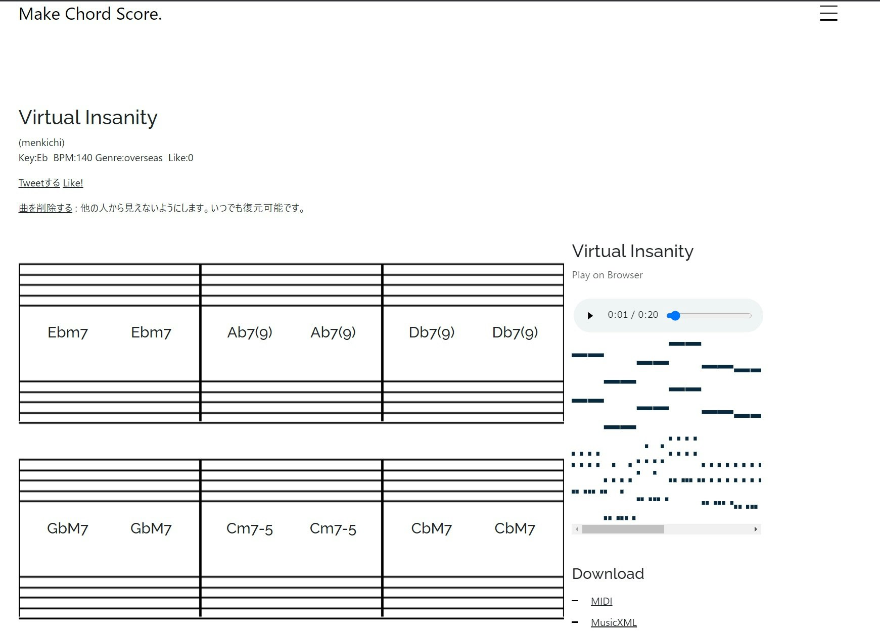 Média Makechordscore - Entrez vos accords et générez automatiquement de la musique! 3