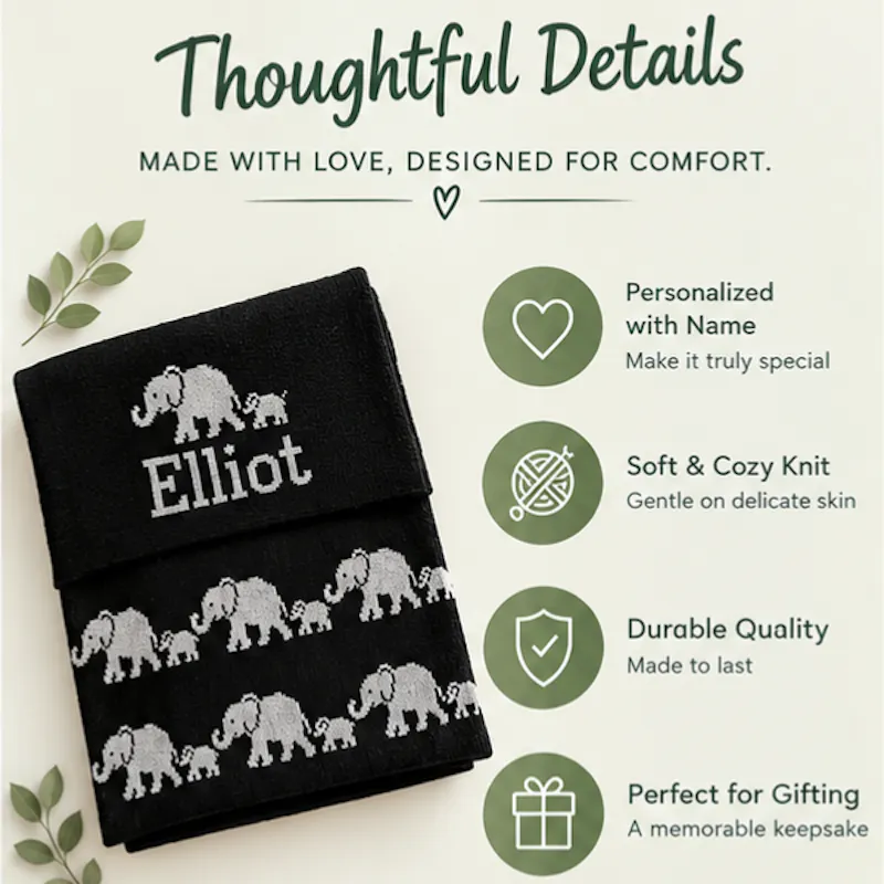 Personalized Elephant Knit Blanket screenshot 3