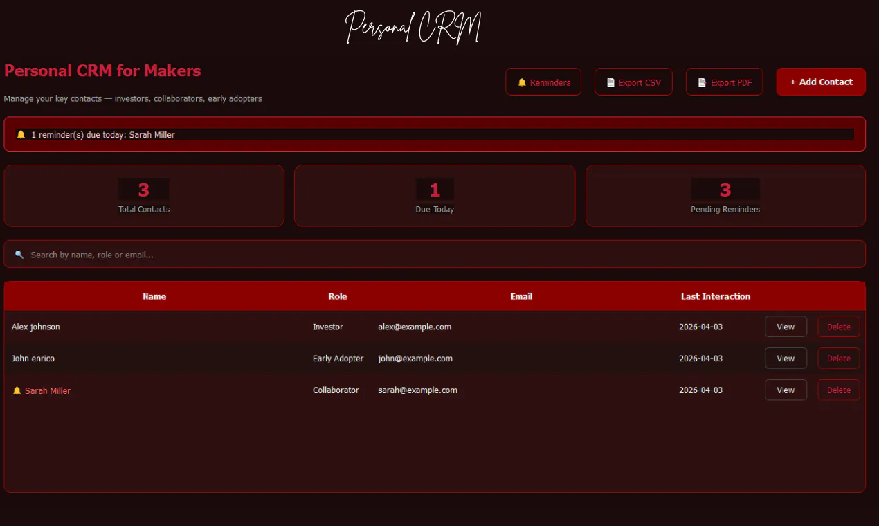 Banner del producto Personal CRM