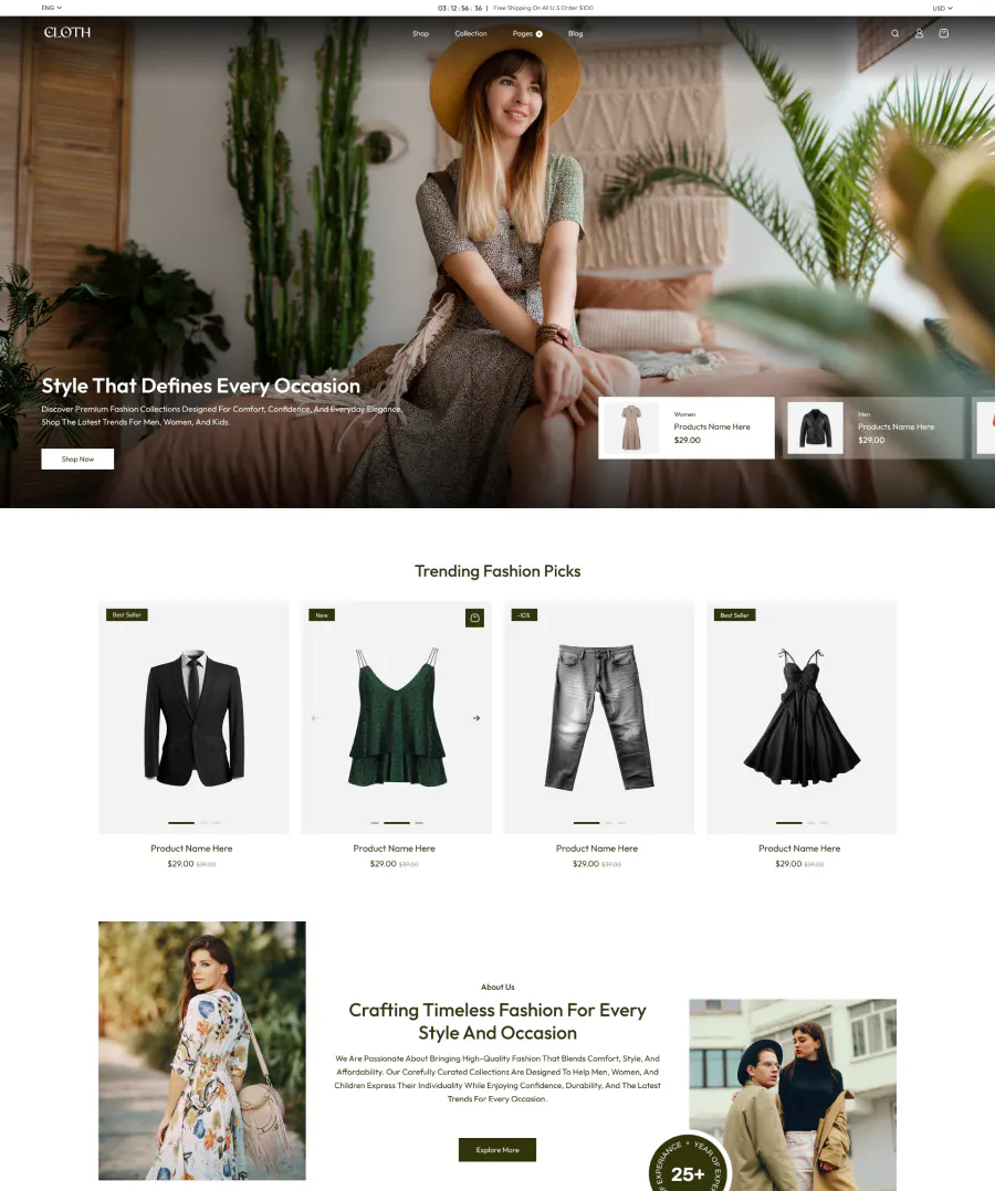 Vestra Fashion Shopify Theme 项目横幅