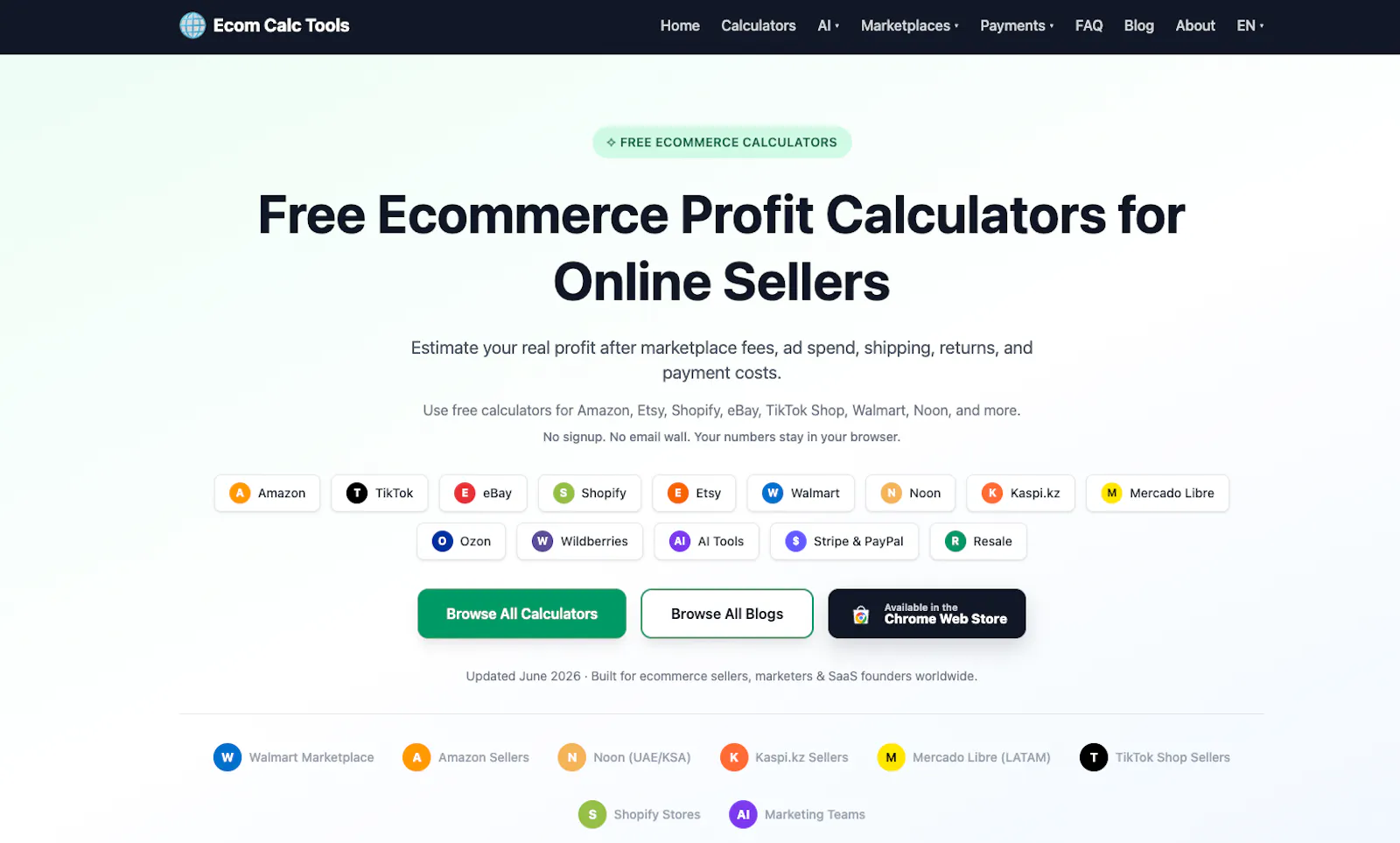 EcomCalcTools Quick Calc screenshot 1