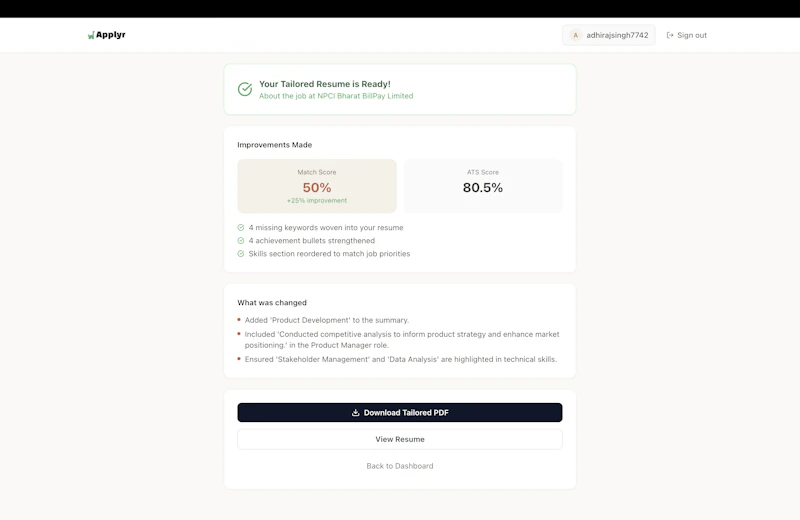 Applyr screenshot 1