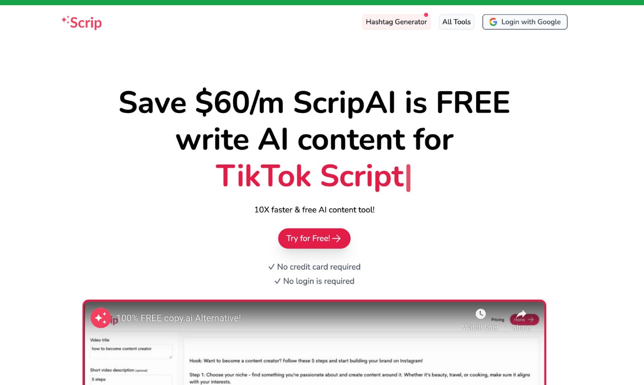 ScripAI — copy.ai but 100% FREE media 1
