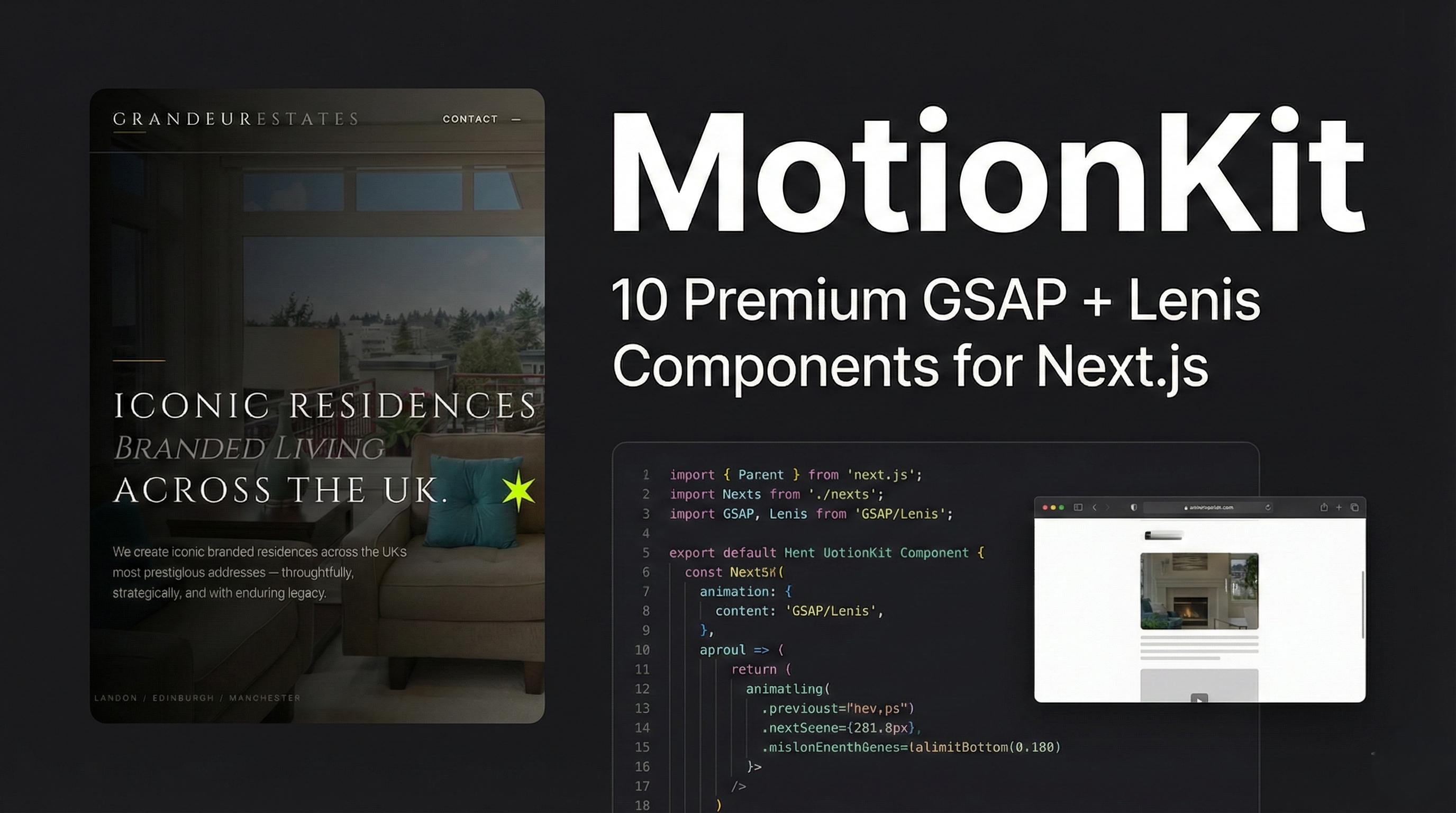 MotionKit - GSAP,Lenis Animations - Main product screenshot demonstrating key features and user interface