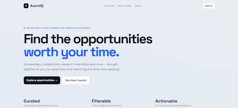 AventIQ — Student Opportunity Founder screenshot 1
