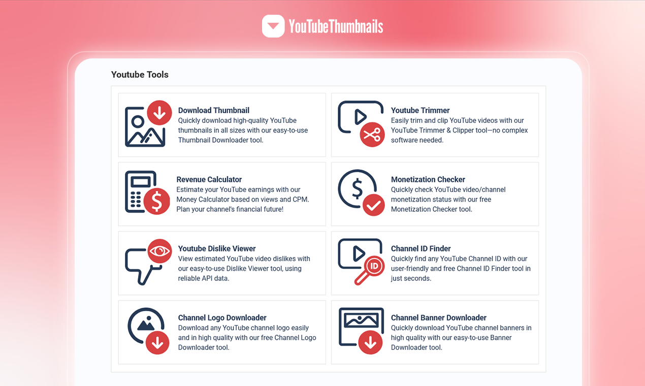 YouTube -Miniaturansichten - Das ultimative kostenlose Toolkit für YouTube -Schöpfer und Vermarkter! Medien 1