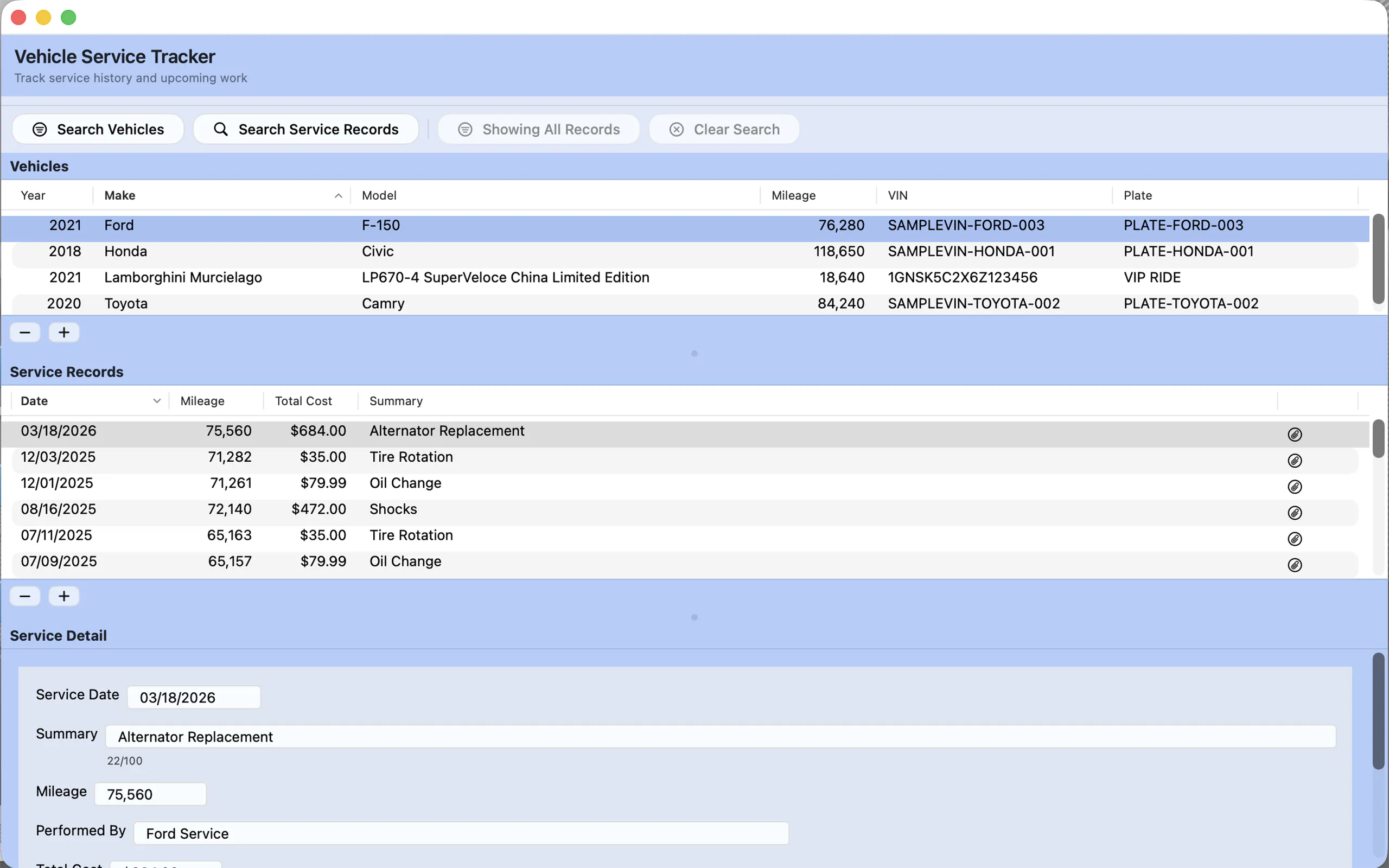 Vehicle Service Tracker gallery image