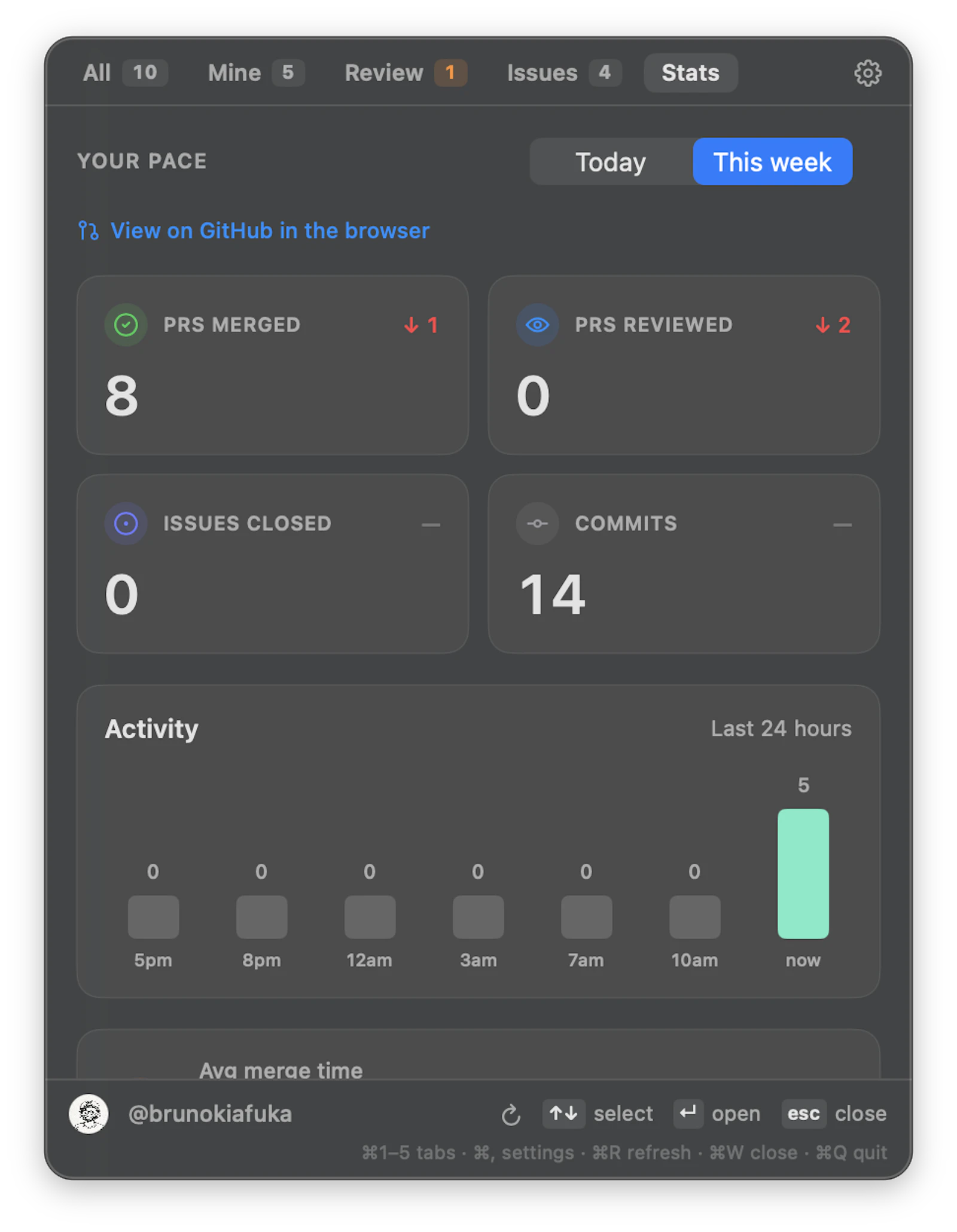 Gitbar screenshot 2