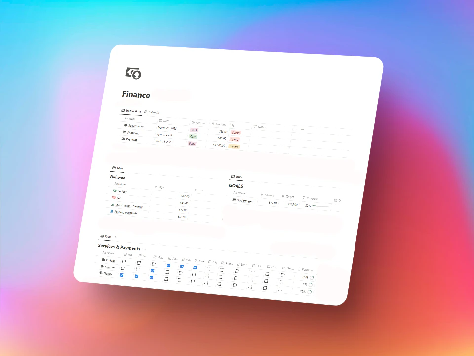 Notion Finance Tracker