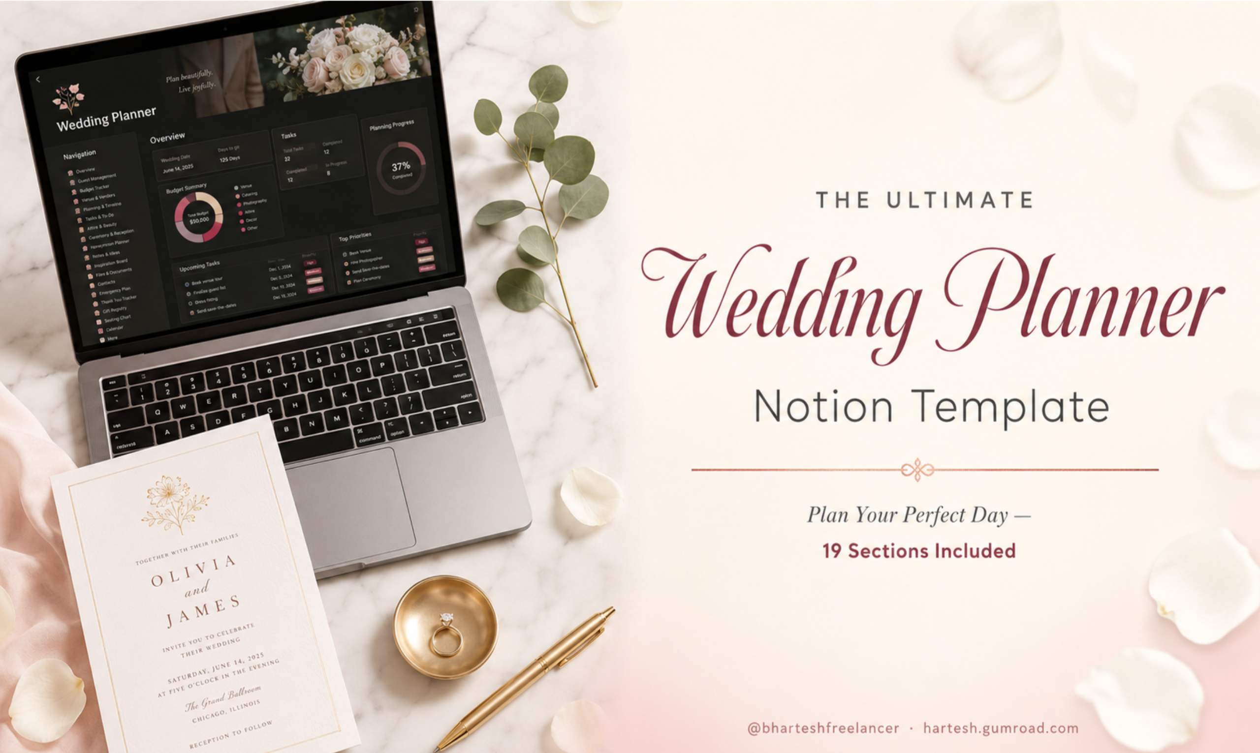 US Wedding Planner —All-in-One Notion OS gallery image