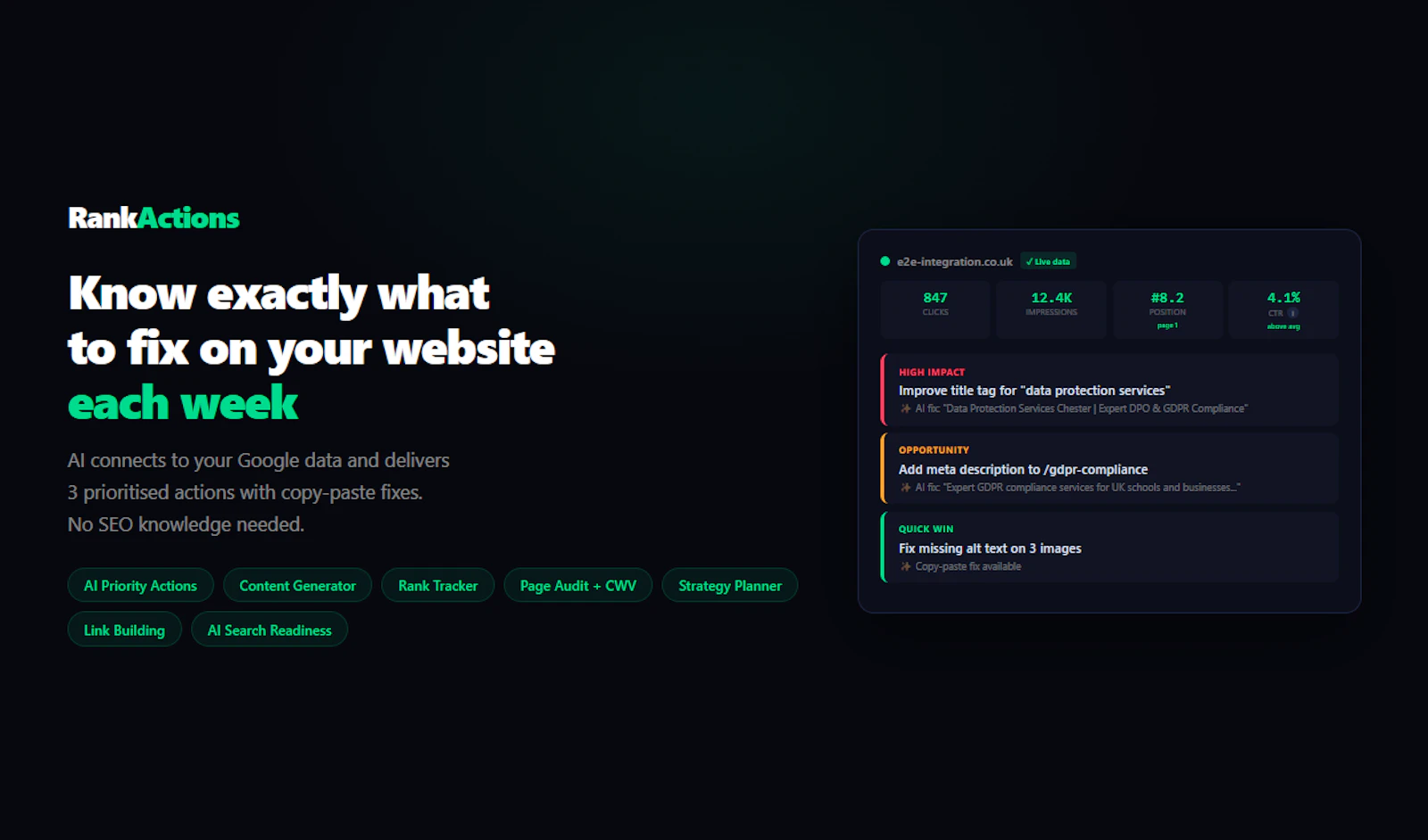 RankActions screenshot 1