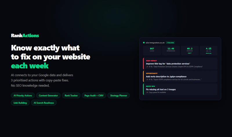 RankActions screenshot 1