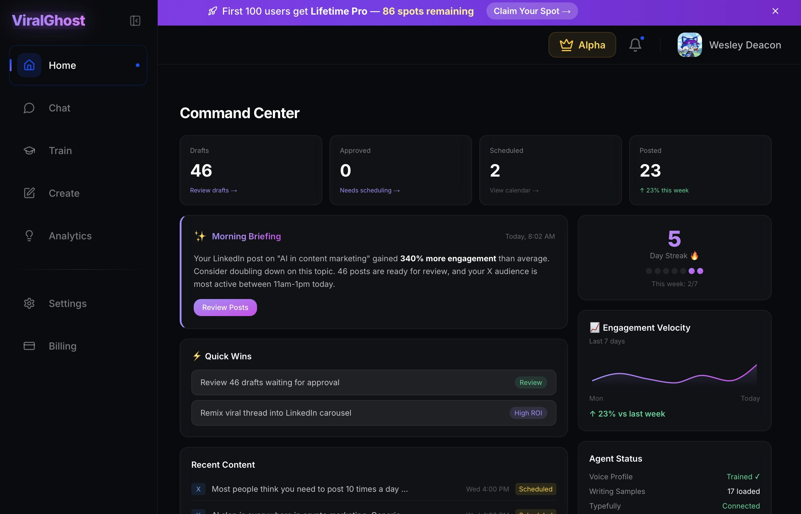 ViralGhost - Screenshot 2 showing product features and functionality