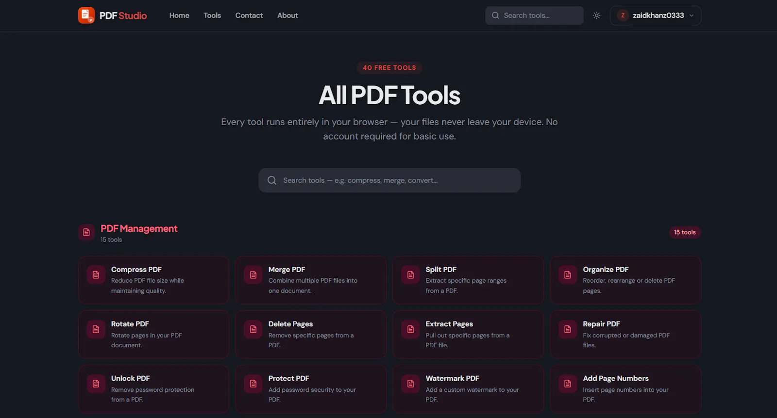 PDF Studio — Free Online PDF Tools screenshot 3
