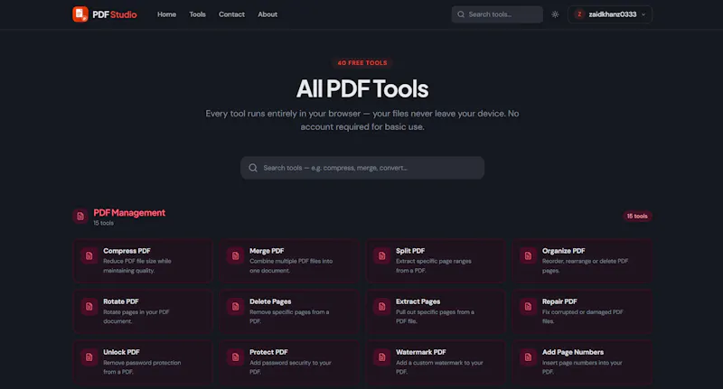 PDF Studio — Free Online PDF Tools screenshot 3