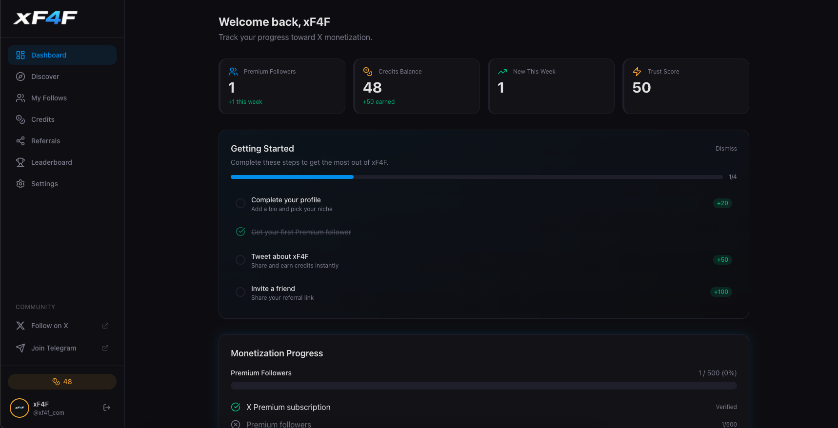 xF4F - Main product screenshot demonstrating key features and user interface