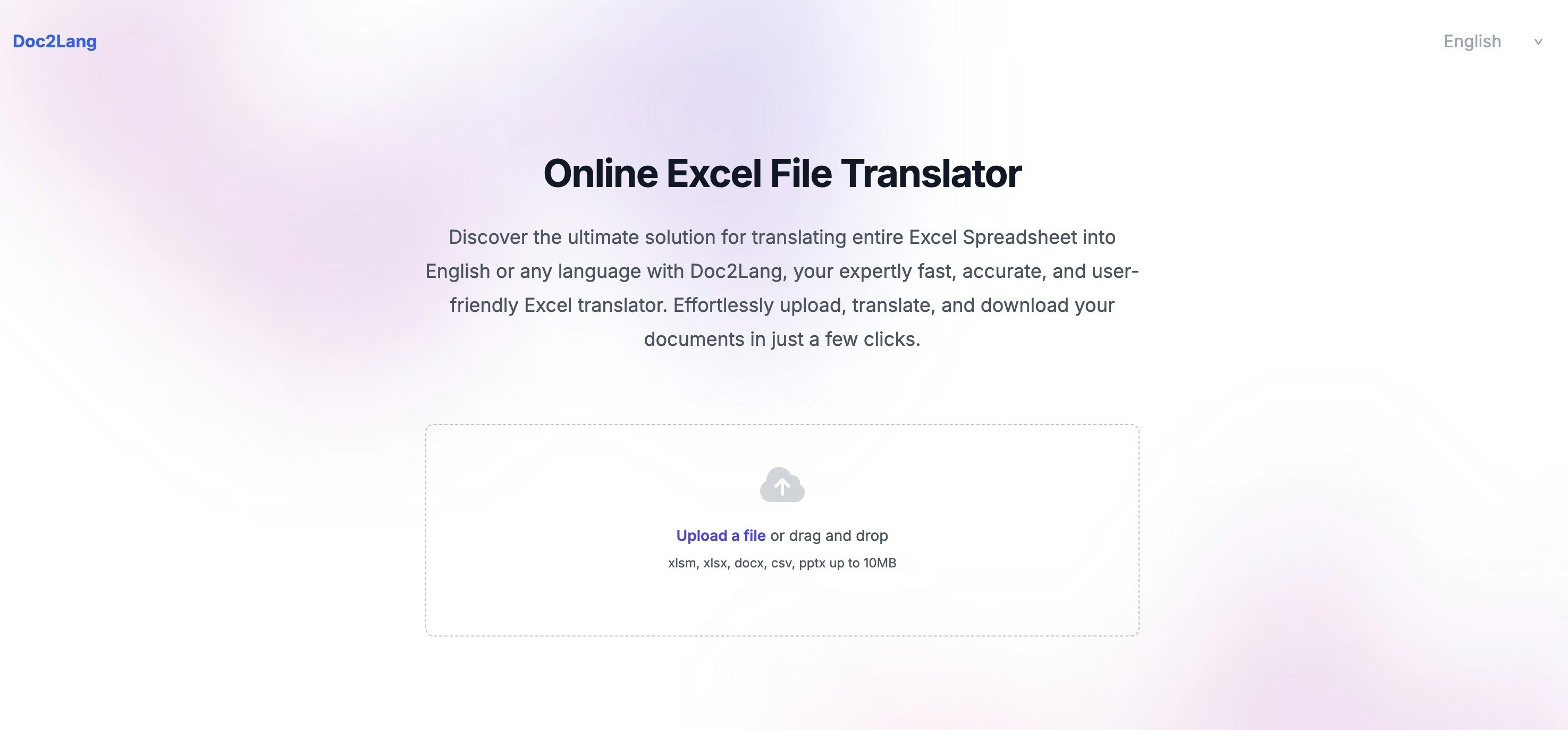 Doc2Lang Online Excel Penterjemah media 1