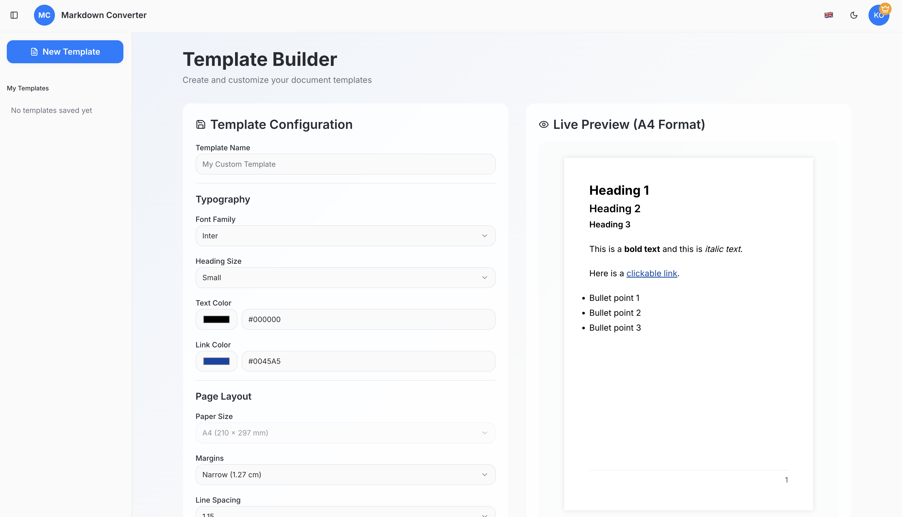 Online Markdown to PDF/DOCX Converter gallery image