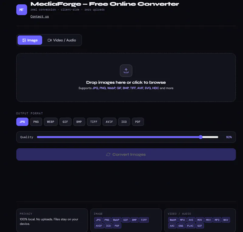 Media Forge — Online Converter screenshot 4