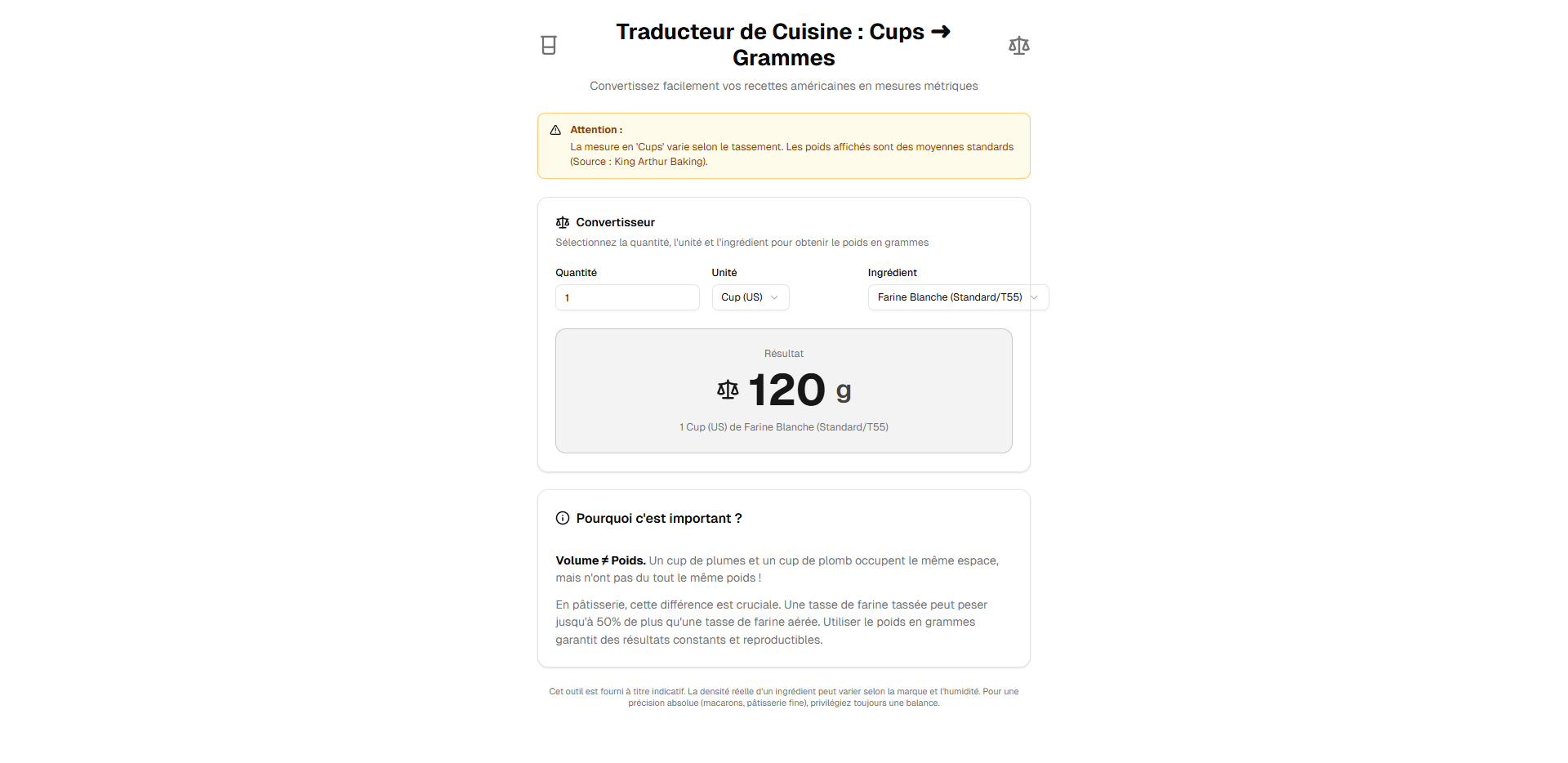 Calcul-Cuisine - Screenshot 2 showing product features and functionality