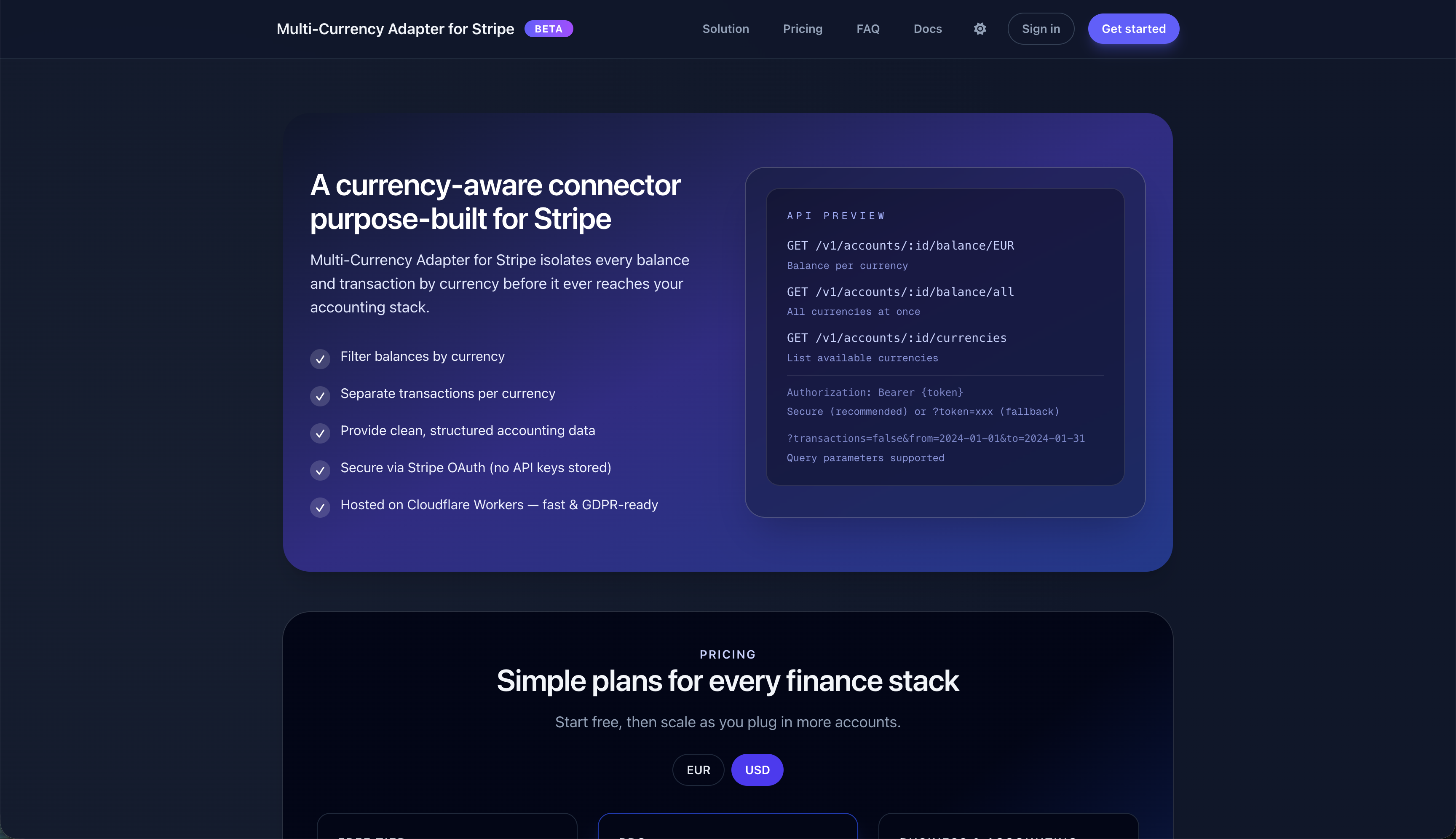 Multi-Currency Ledger API for Stripe gallery image