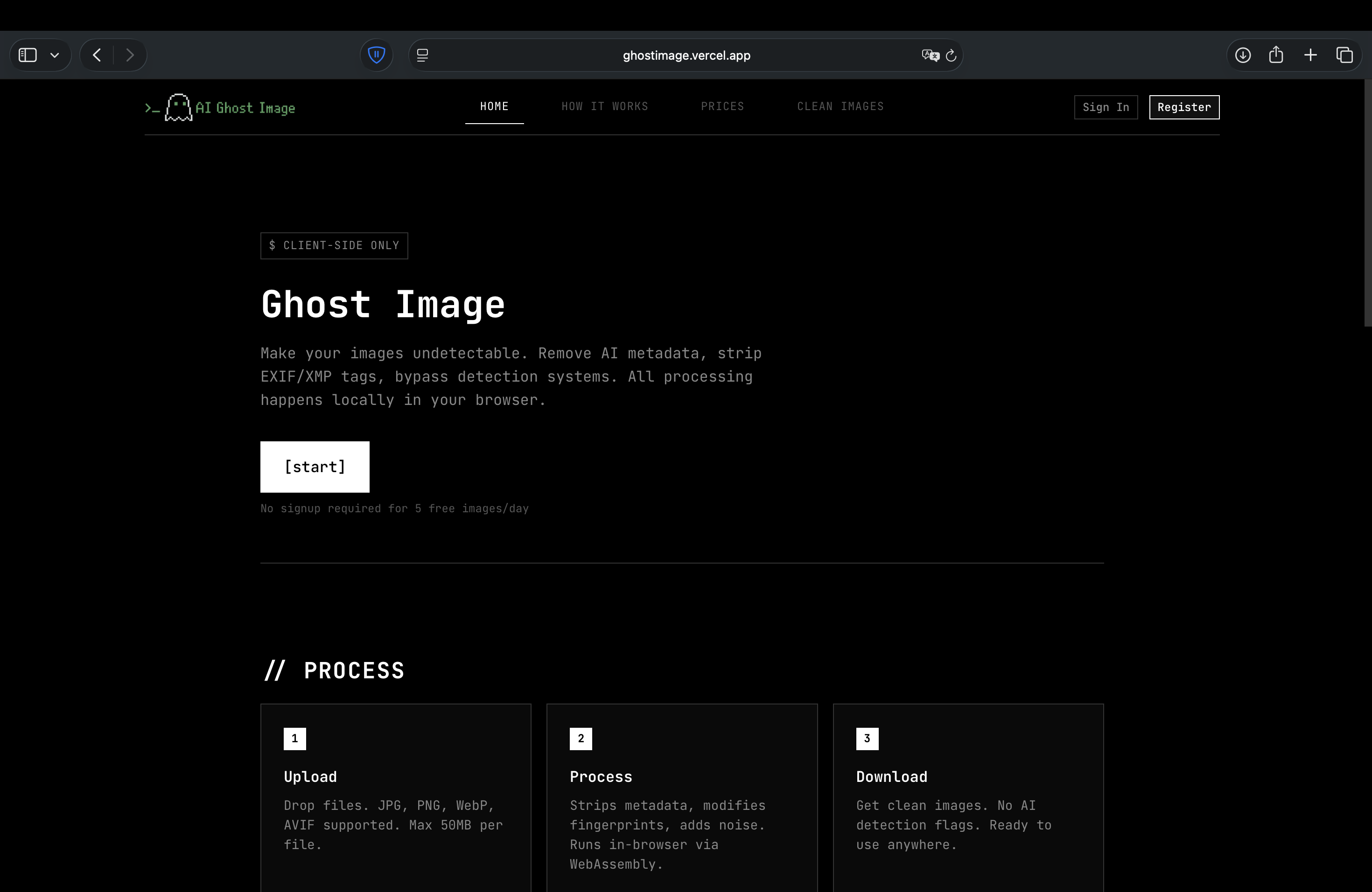 AI Ghost Image - Main product screenshot demonstrating key features and user interface