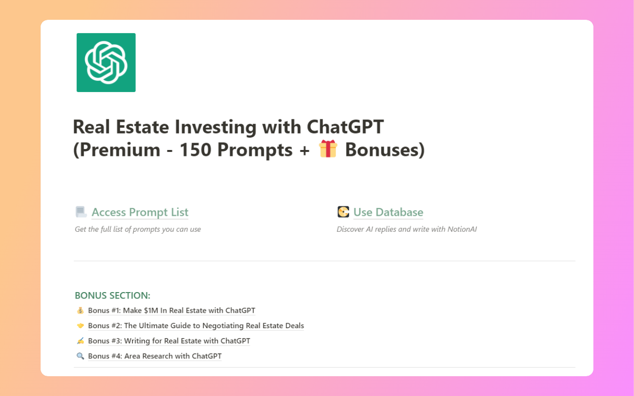 Real Estate Investors' ChatGPT Prompts media 1