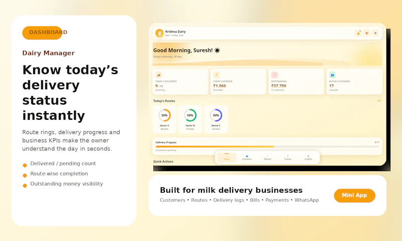 Dairy Manager — Milk Delivery Mini App screenshot 2