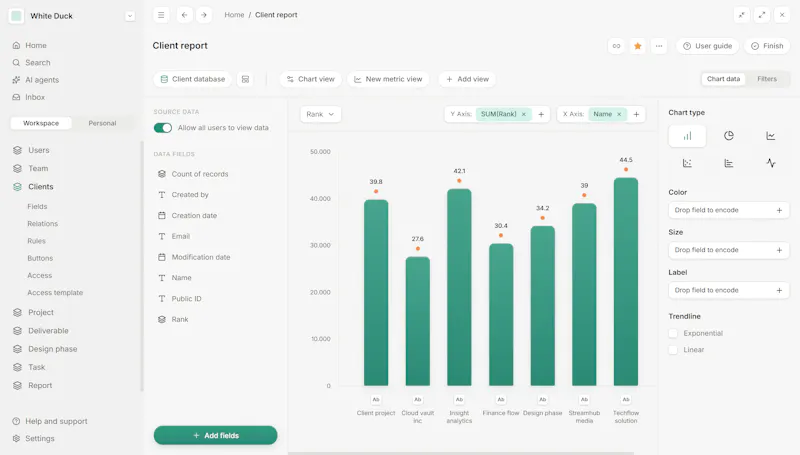 Client Report Dashboard screenshot 2