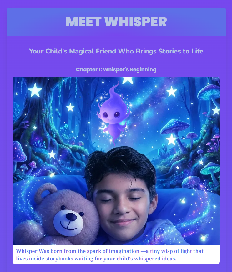 KidWhispers - Personalized Kids Books - Screenshot 2 showing product features and functionality