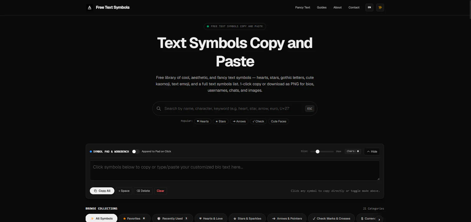 Free Text Symbols screenshot 1