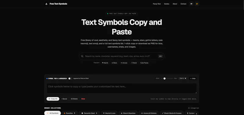 Free Text Symbols screenshot 1