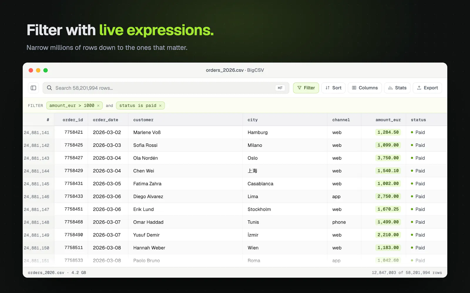 BigCSV screenshot 5