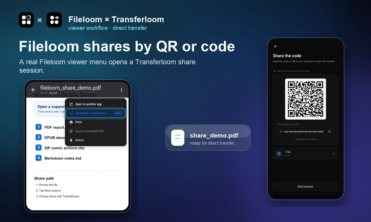 Fileloom: more formats + QR file handoff 截图 2