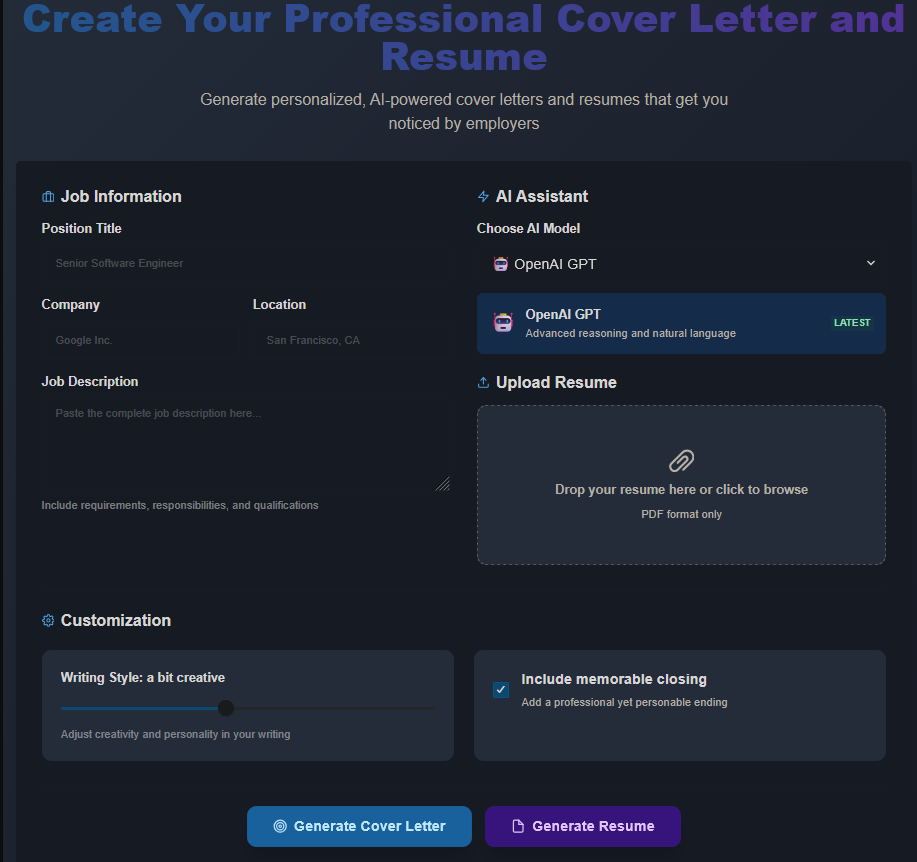 Media ApplySmartgpt - Membuat resume yang disesuaikan dan surat sampul dari perincian anda 1