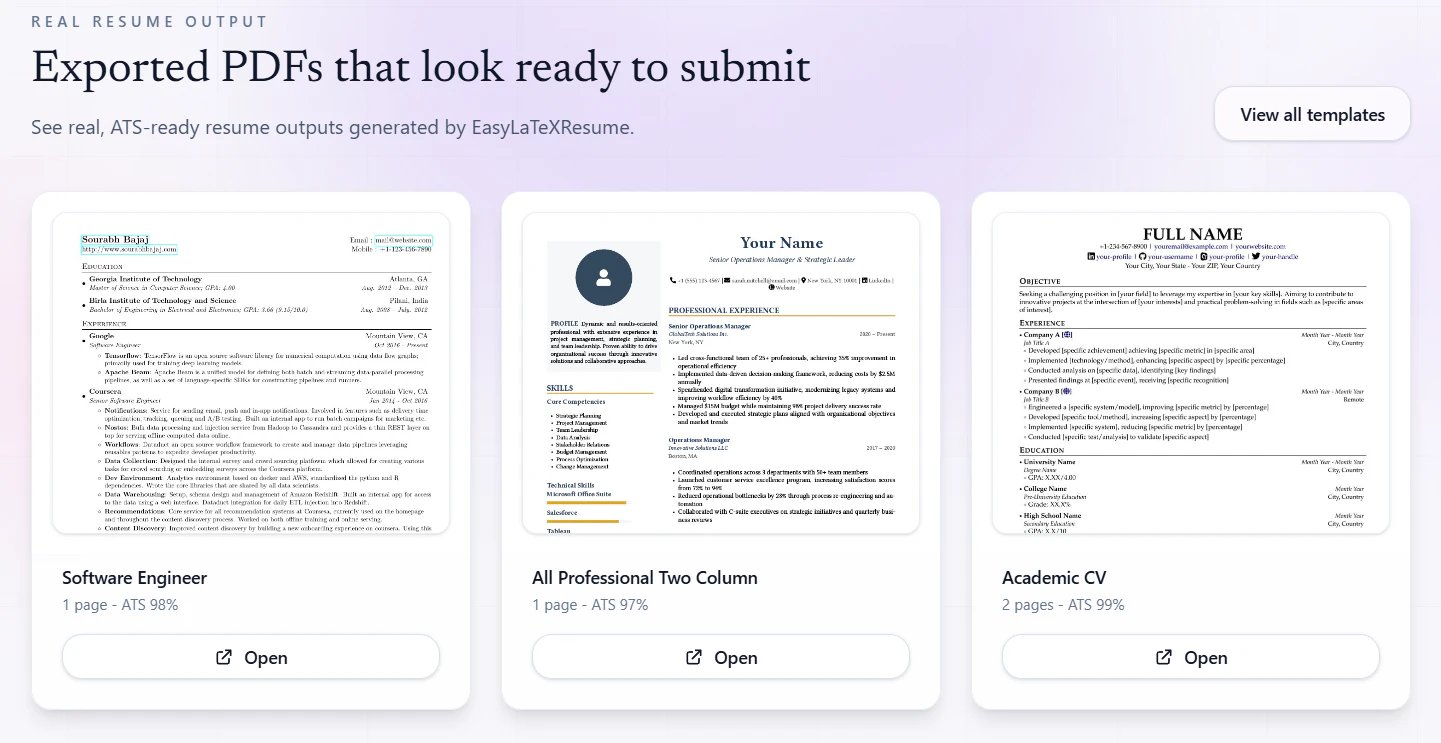 Easy LaTeX Resume screenshot 3