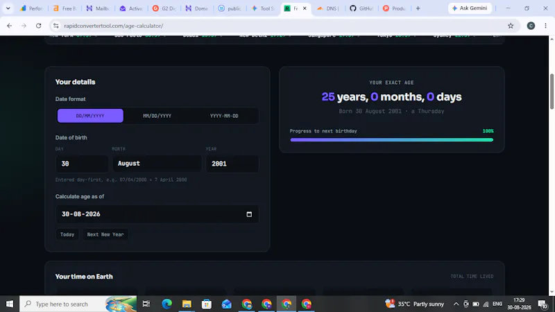 Global Age Calculator screenshot 1