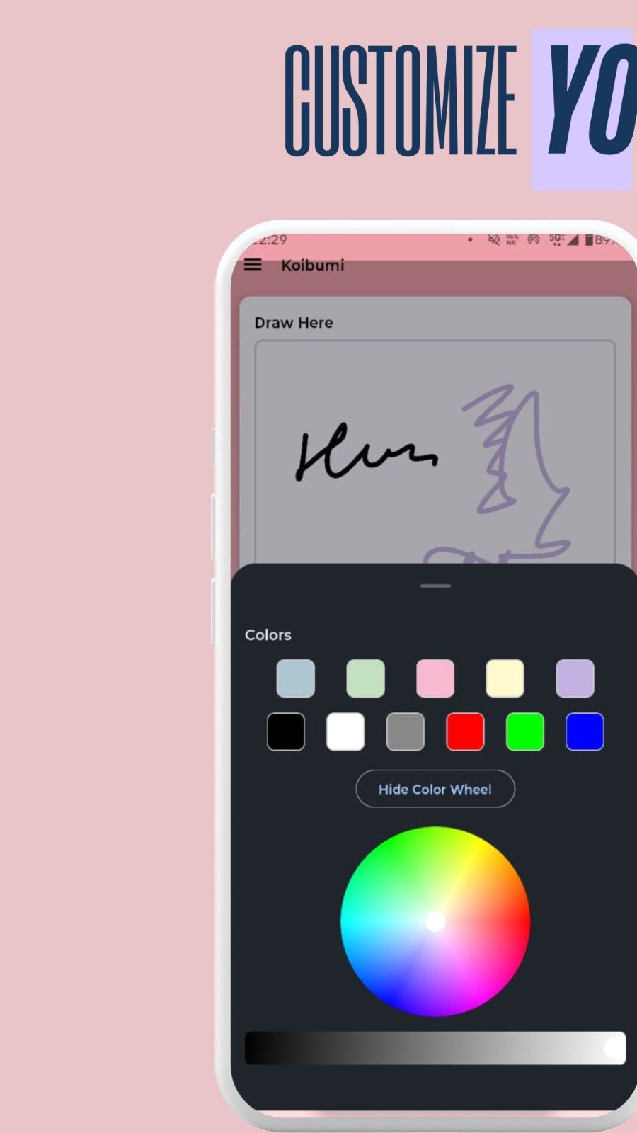 Koibumi - doodle sharing app - Screenshot 2 showing product features and functionality