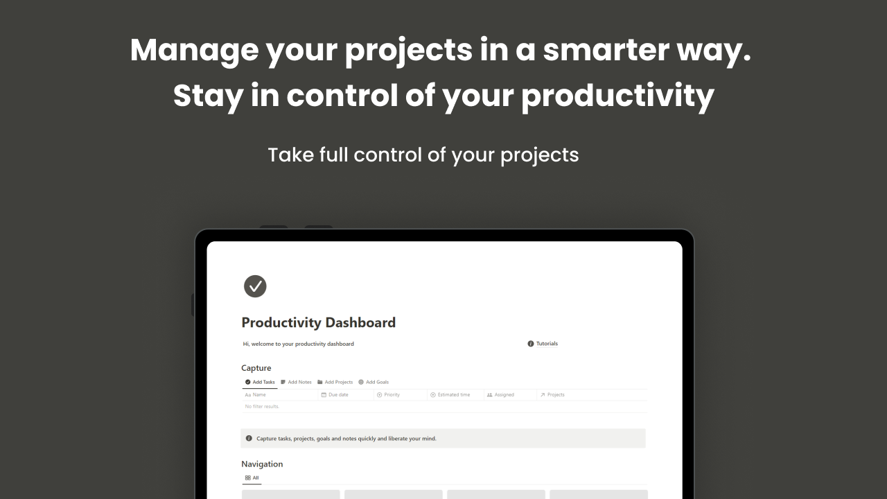 Notion Productivity Dashboard gallery image