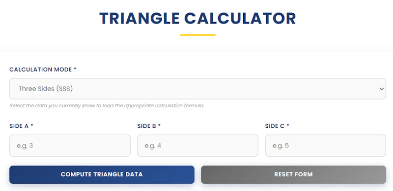  Triangle Calculator  screenshot 1