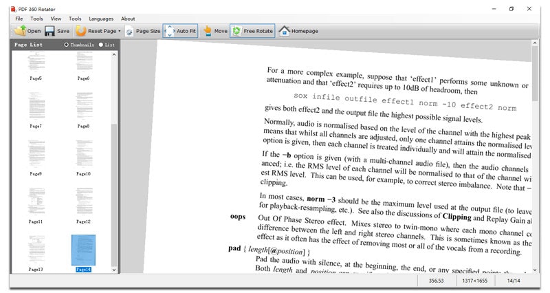 PDF 360 Rotator - Main product screenshot demonstrating key features and user interface