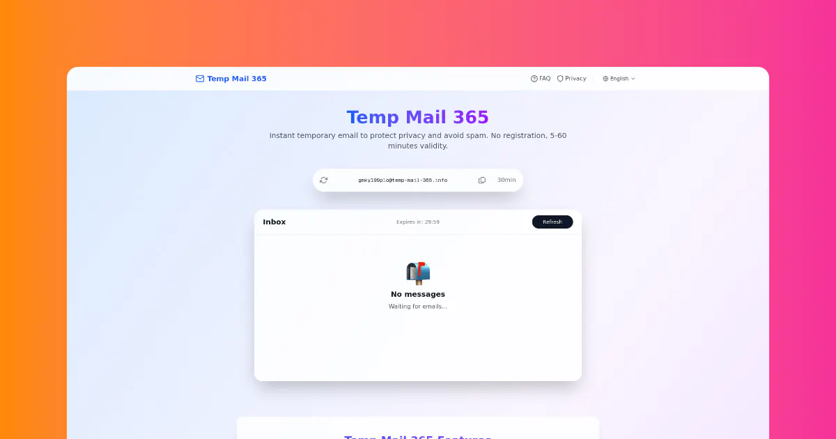 Temp Mail 365 gallery image