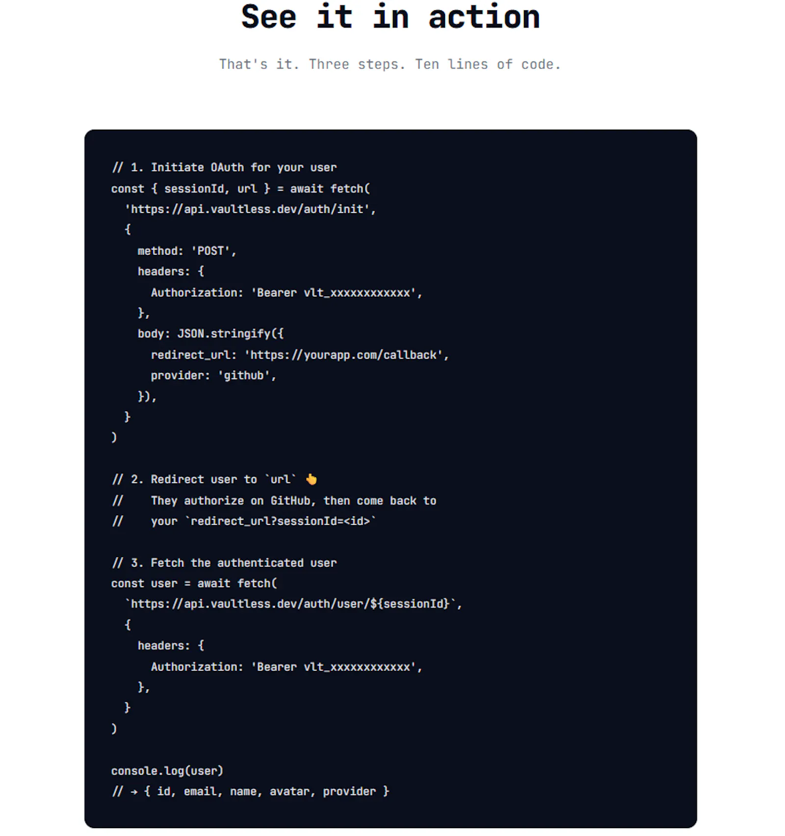 Vaultless — OAuth, Zero Complexity screenshot 2