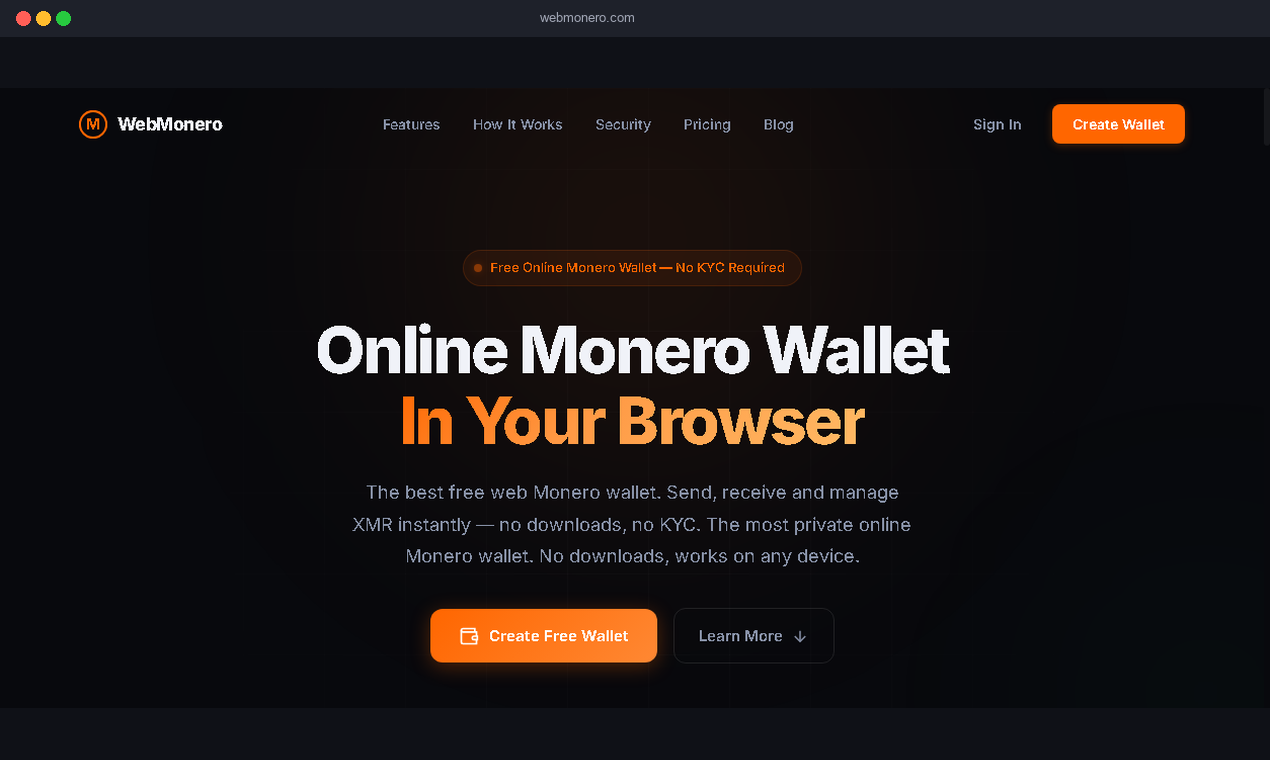 WebMonero - Screenshot 3 showing product features and functionality